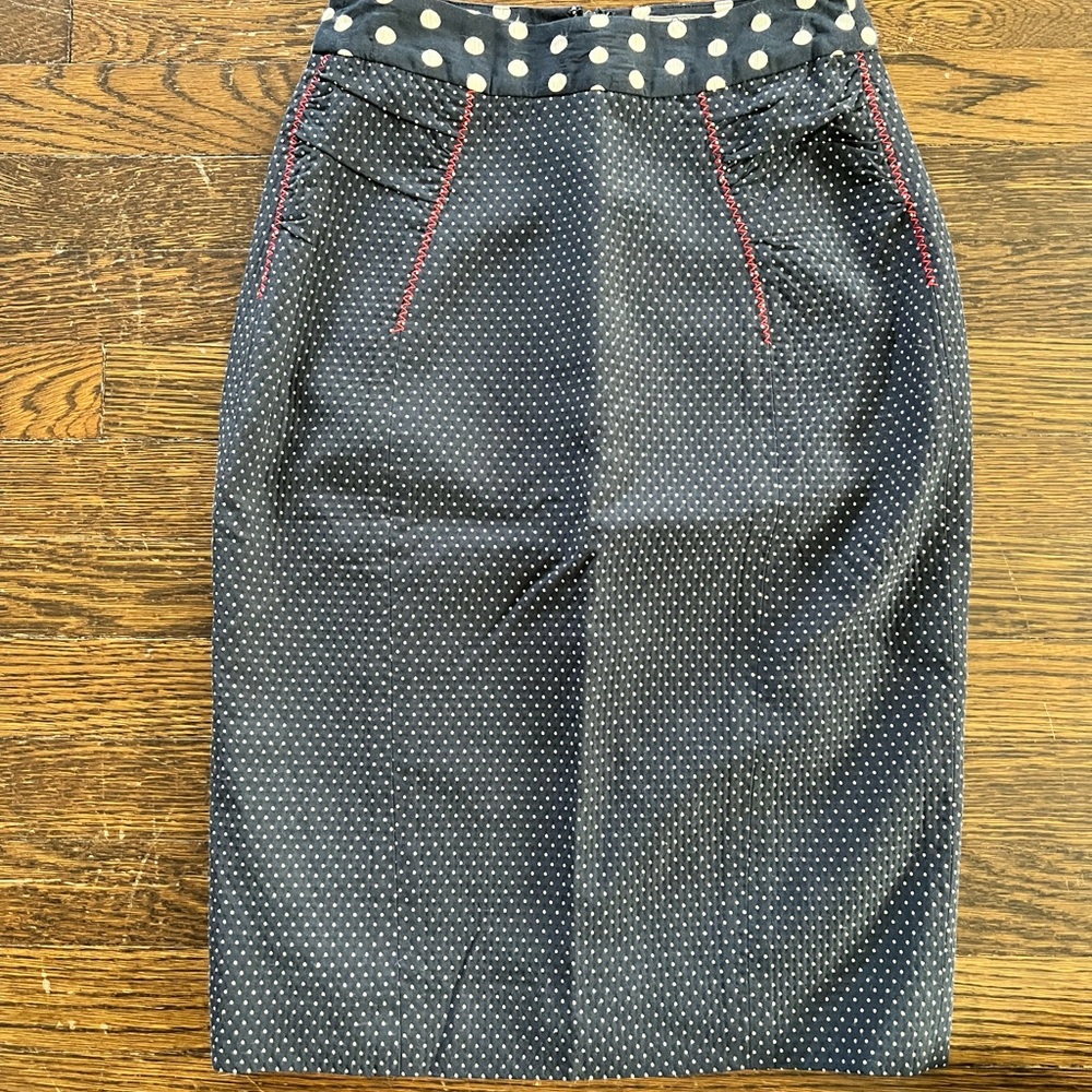 Polka Dot Navy Skirt